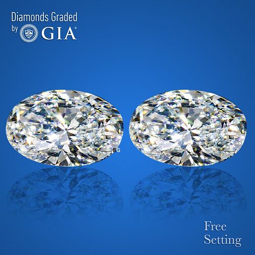 5.02 carat diamond pair, Oval cut Diamonds GIA Graded 1) 2.51 ct, Color G, VS1 2) 2.51 ct, Color G, VS1. Appraised Value: $175,000 