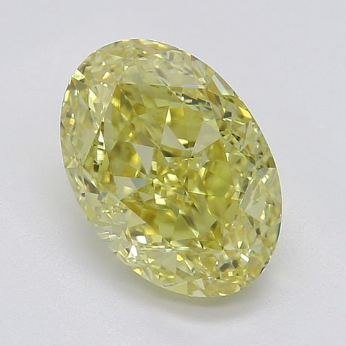 1.06 ct, Natural Fancy Intense Yellow Even Color, VVS2, Oval cut Diamond (GIA Graded), Appraised Value: $25,600 