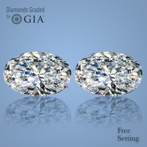10.02 carat diamond pair, Oval cut Diamonds GIA Graded 1) 5.01 ct, Color H, VS1 2) 5.01 ct, Color I, VS2. Appraised Value: $720,700 