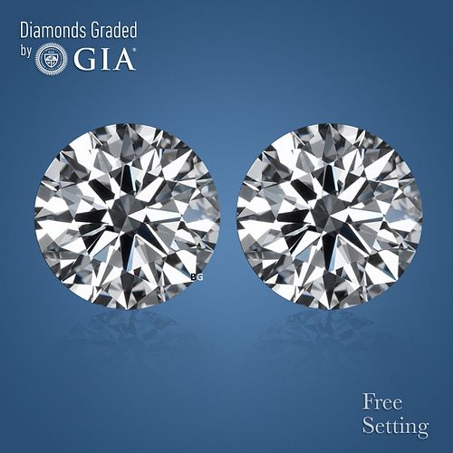 7.16 carat diamond pair, Round cut Diamonds GIA Graded 1) 3.65 ct, Color E, VVS1 2) 3.51 ct, Color F, VVS2. Appraised Value: $776,200 