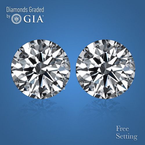 8.61 carat diamond pair, Round cut Diamonds GIA Graded 1) 4.36 ct, Color G, VS1 2) 4.25 ct, Color H, VS2. Appraised Value: $661,400 