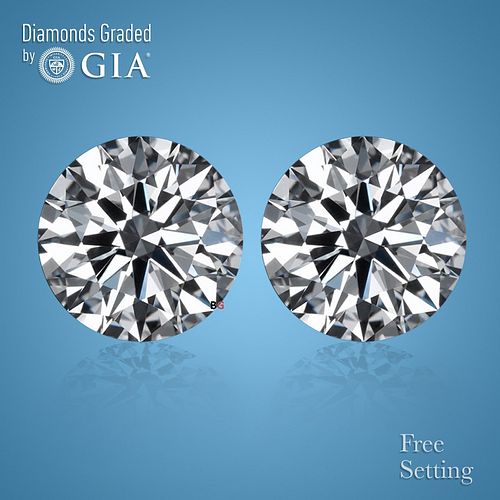 6.22 carat diamond pair, Round cut Diamonds GIA Graded 1) 3.10 ct, Color E, VVS1 2) 3.12 ct, Color E, VVS1. Appraised Value: $769,700 