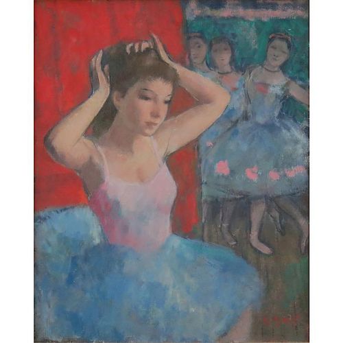 François Gall, French (1912-1987) Oil on canvas "Ballerinas"