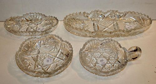 Lot of 4 cut crystal candy dishes