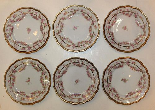 6 Carlsbad pink floral plates