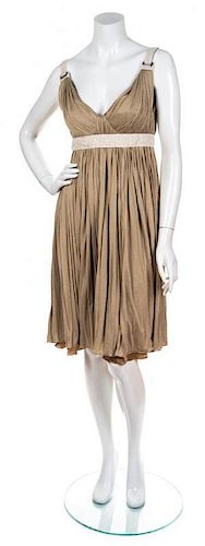 A Dolce and Gabanna Taupe Grecian Dress, Size 42.