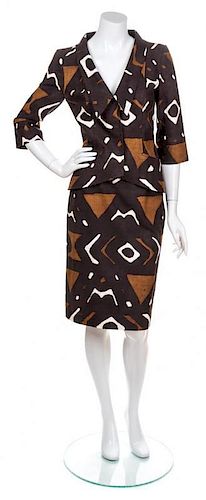 An Oscar de la Renta Brown Skirt Suit, Both Size 6.