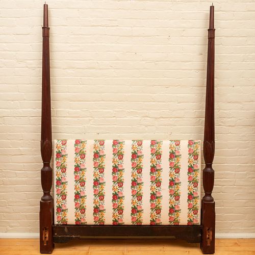 George III Style Upholstered Mahogany Tester Bed