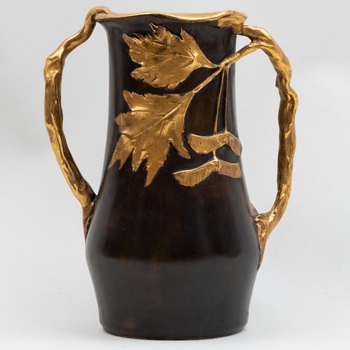 Art Nouveau Parcel-Gilt Bronze Vase