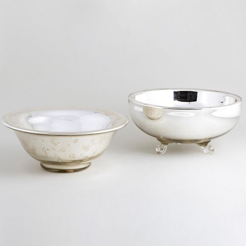 Two Mercury Glass Bowls