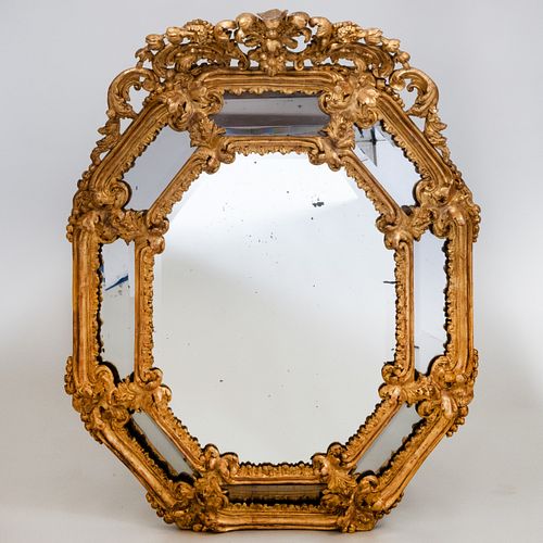 Italian Baroque Style Carved Giltwood Mirror