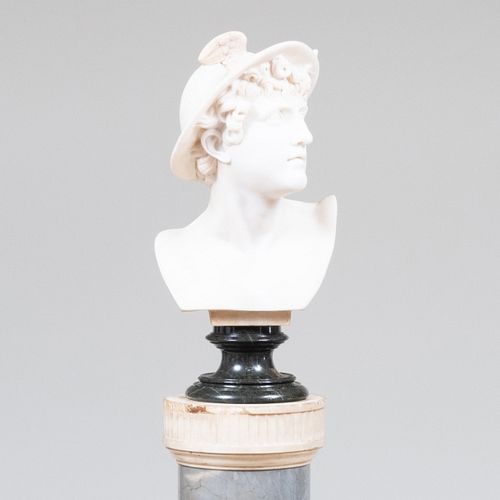 White Marble Bust of Mercury