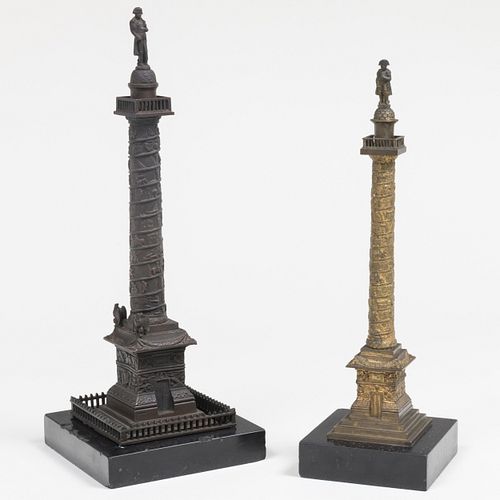 Gilt-Bronze and a Patinated-Bronze Model of the Vendôme Column 