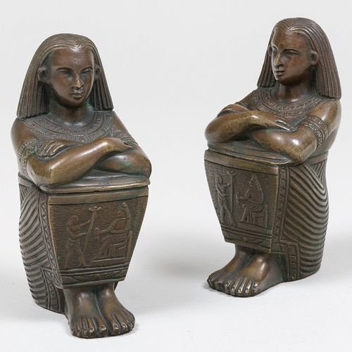 Pair of Egyptian Revival Bronze Bookends