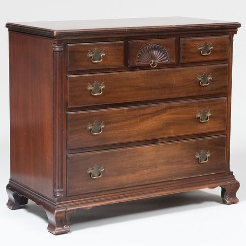 Chippendale Style Mahogany Tall Chest of Drawers