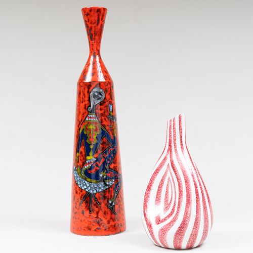Two Italian Contemporary Porcelain Vases