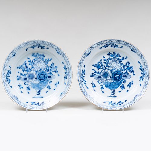 Pair of Blue and White Delft Chargers