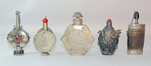 Five Mongolian Snuff Bottles