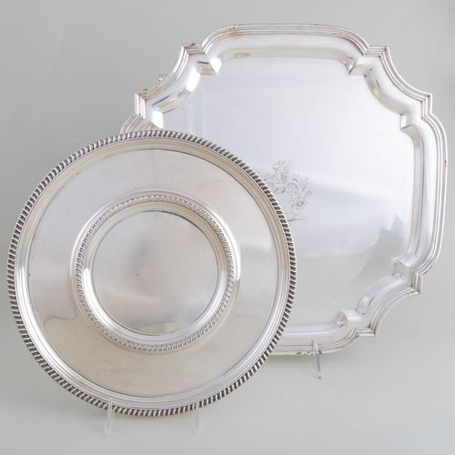 American Silver Stand and a Silver Plate Salver