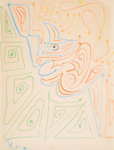 Jean Cocteau Drawing, Portrait in Profile