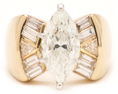 2.59 Carat Marquis Brilliant Cut Diamond Ring, w/ GIA