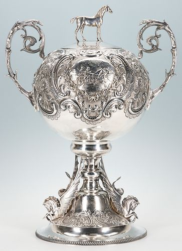 Monumental English Sterling Horse Trophy, Stambella, 1899