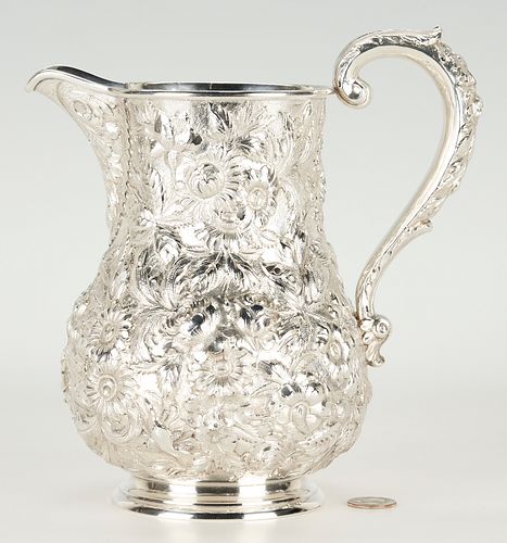 S. Kirk & Son Repousse Sterling Silver Water Pitcher