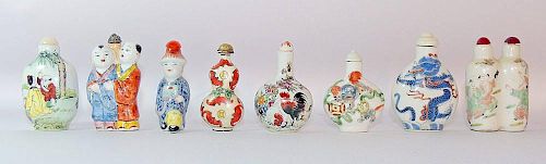Assembled Grouping of Eight Snuff Bottles