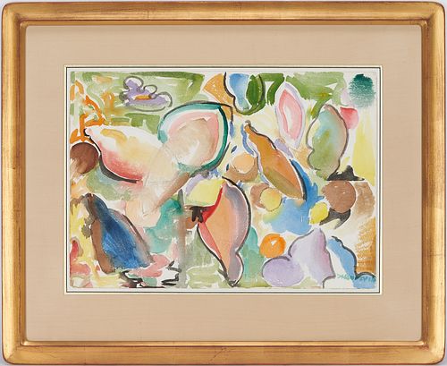 Avery Handley Modernist Watercolor Painting