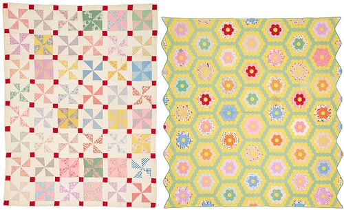 2 American Quilts incl. Grandmother's Garden, Pinwheel Patterns