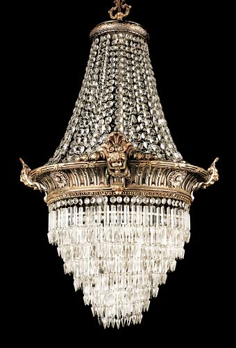 French Empire Style 'Sac a Pearl' Chandelier