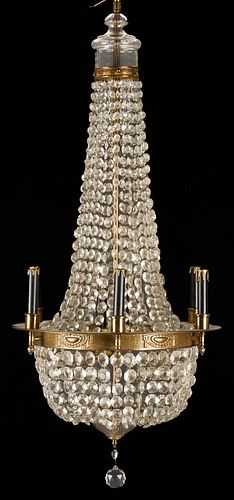 French Empire Style 6-light 'Sac a Pearl' Chandelier