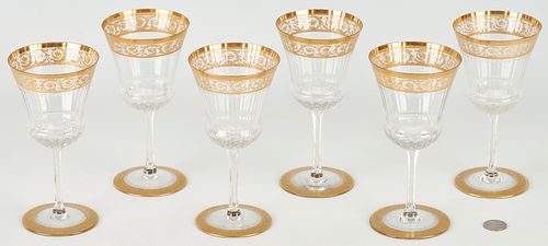 6 Saint Louis Thistle Pattern Crystal Water Glasses
