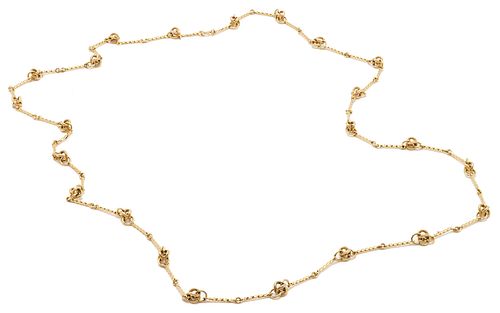 18K Twisted Bar & Knot Chain Necklace
