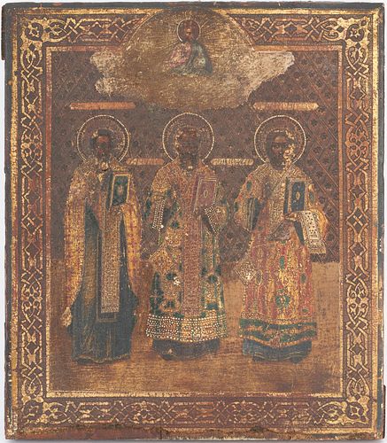 Russian Tempura Icon, Three Hierarchs