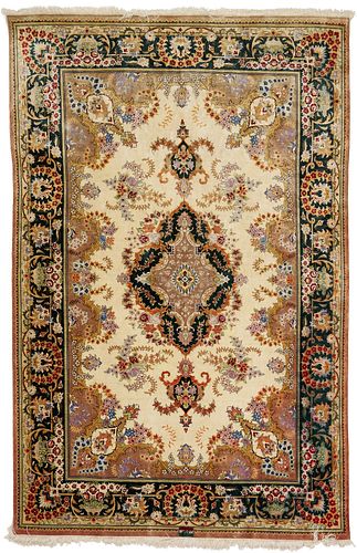 Finely Woven Iranian 'Qom' Silk Rug; Approx. 6' x 4'