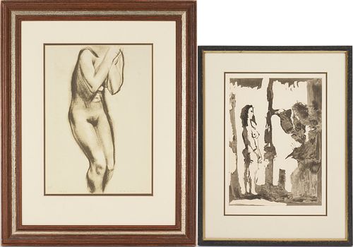Picasso Etching, Sable Mouvant, 1966, & Marino Marini Serigraph