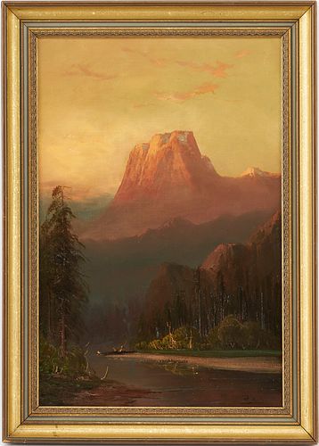 Frederick Schafer O/C, Castle Rock w/ Columbia River, Oregon Landscape