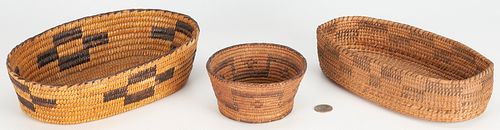 3 Southwest Native American Baskets
