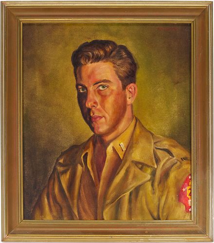 Portrait of WWII Soldier of P. G. Navarro, Attrib. Edward Hurst