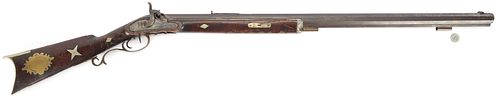 19th C. Percussion Rifle; "T. Davidson & Co"., Cincinnati .45 cal; Walter Cline Collection