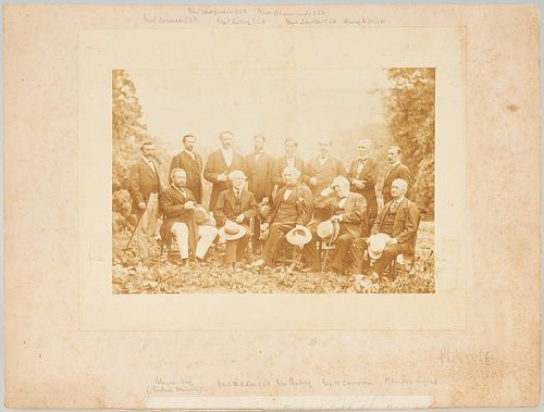 Robert E. Lee With Generals at White Sulphur Springs 1869; Albumen Photograph