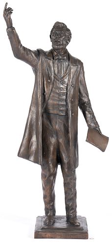 Large Lincoln Bronze Sculpture, Address at Gettysburg (51"H)