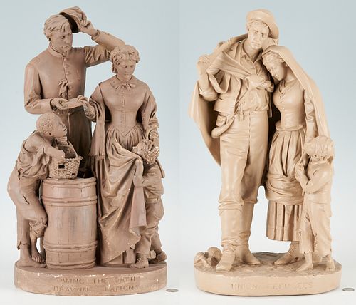 Two John Rogers Civil War Figural Groups: Union Refugees and Taking the Oath