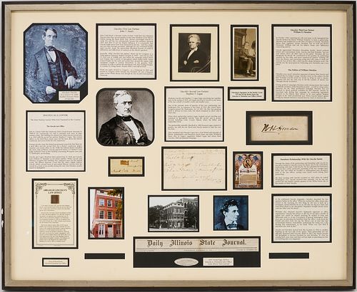 Abraham Lincoln Law Library Shadowbox with Autographs, Artifacts