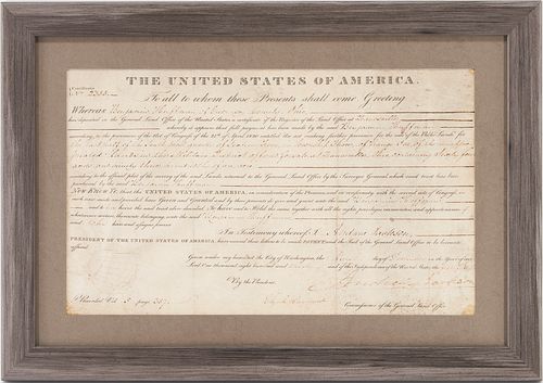 Andrew Jackson Signed Ohio Land Grant, 1830