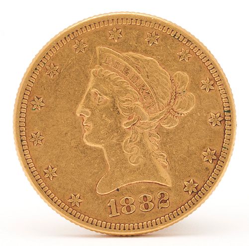 1882 US $10 Liberty Head Gold Coin