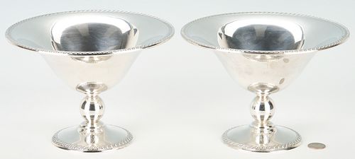 Pair of Large Sterling Silver Compotes
