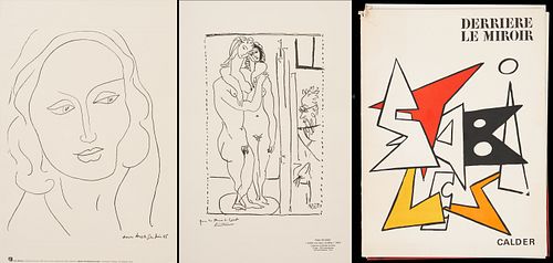 Alexander Calder Derrier le Miroir, plus 2 Lithographs, Matisse & Picasso