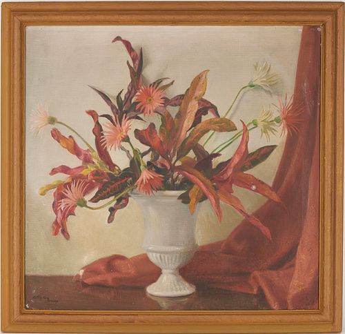 Clinton Brown Oil on Canvas Floral Still Life
